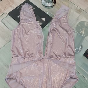 NWOT - Victoria's Secret silver lunge bodysuit
